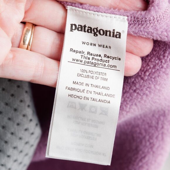 Patagonia Sweater Womens M Marsupial 1/4 Snap Pullover Violet Purple - Picture 11 of 13